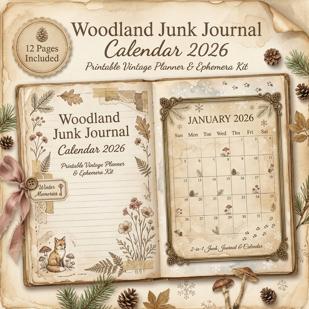 Woodland Junk Journal Calendar